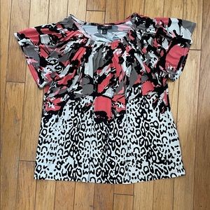 Style&Co Girlie Camo Top - XL